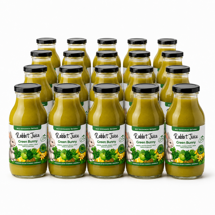 RABBIT JUICE – GREEN BUNNY hladno prešani sok za djecu – paket 20 × 250 ml