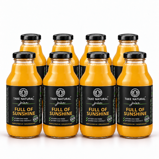 TAKE NATURAL – FULL OF SUNSHINE cold-pressed juice – 8 × 330 ml pack