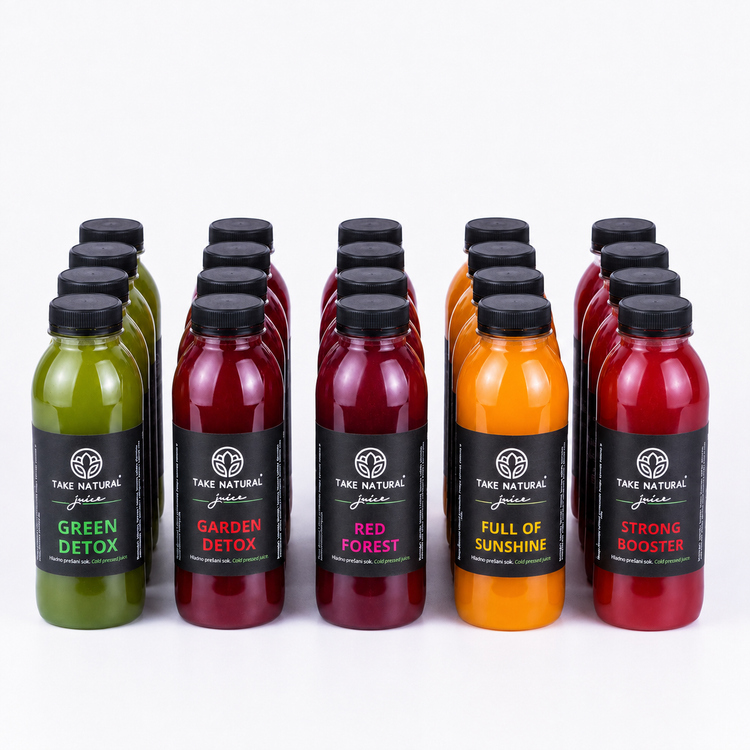 Četverodnevni BASIC DETOX program hladno prešanih sokova – 20 × 500 ml