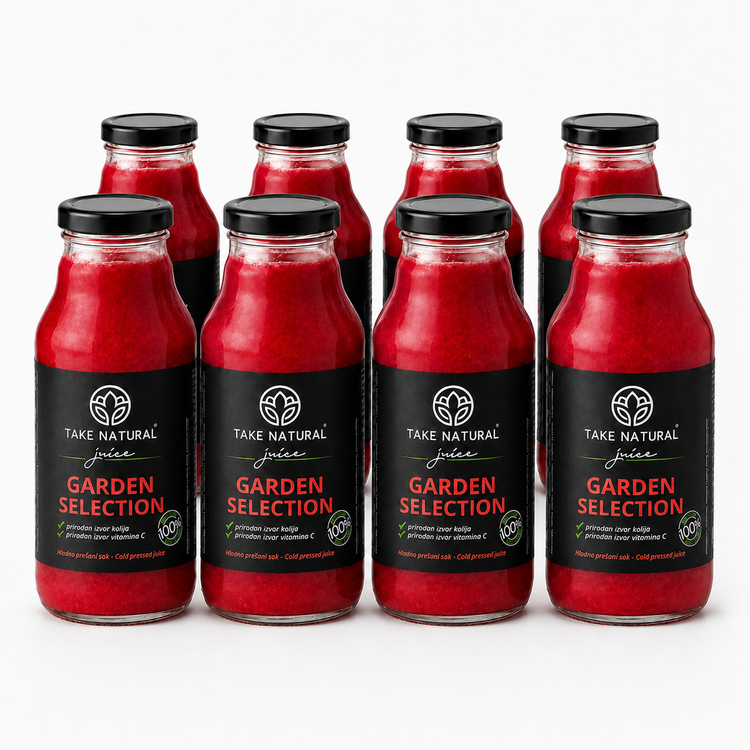 TAKE NATURAL – GARDEN SELECTION hladno prešani sok – paket 8 × 330 ml