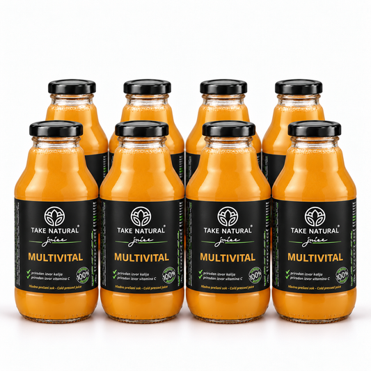 TAKE NATURAL – MULTIVITAL cold-pressed juice – pack of 8 × 330 ml