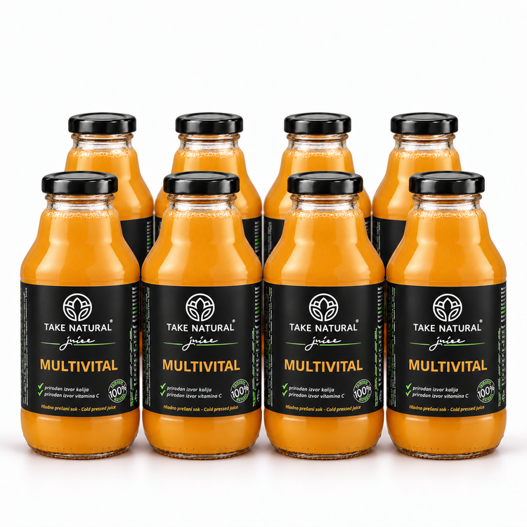 TAKE NATURAL – MULTIVITAL hladno prešani sok – paket 8 × 330 ml