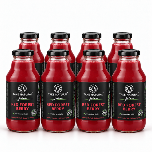 TAKE NATURAL – RED FOREST cold-pressed juice – 8 × 330 ml pack