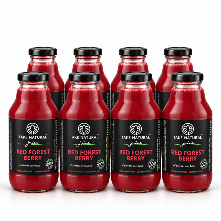 TAKE NATURAL – RED FOREST hladno prešani sok – paket 8 × 330 ml