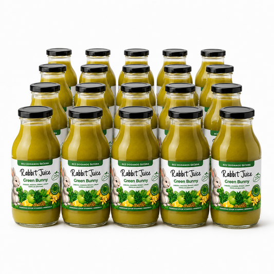 RABBIT JUICE – GREEN BUNNY cold-pressed juice for children – 20 × 250 ml pack