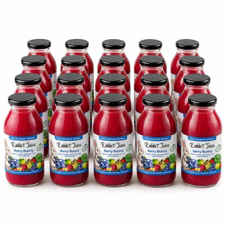 RABBIT JUICE – BERRY BUNNY hladno prešani sok za djecu – paket 20 × 250 ml