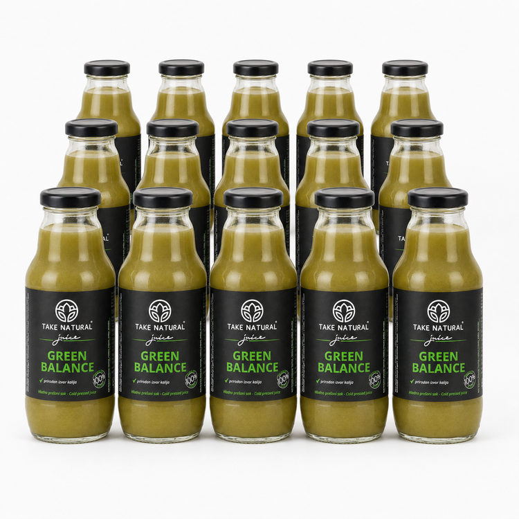 TAKE NATURAL – GREEN BALANCE hladno prešani sok – paket 20 × 330 ml
