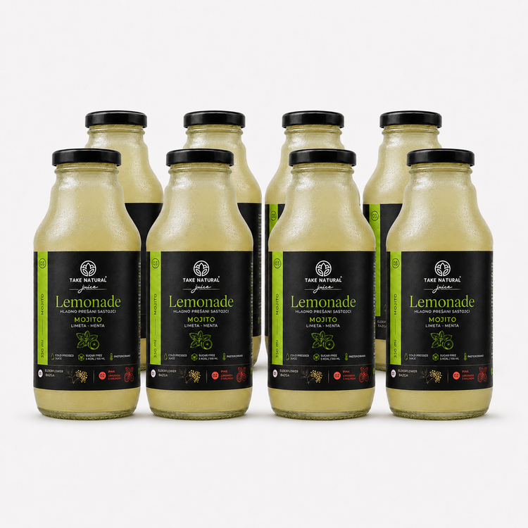 TAKE NATURAL – MOJITO limunada bez šećera – paket 8 × 330 ml
