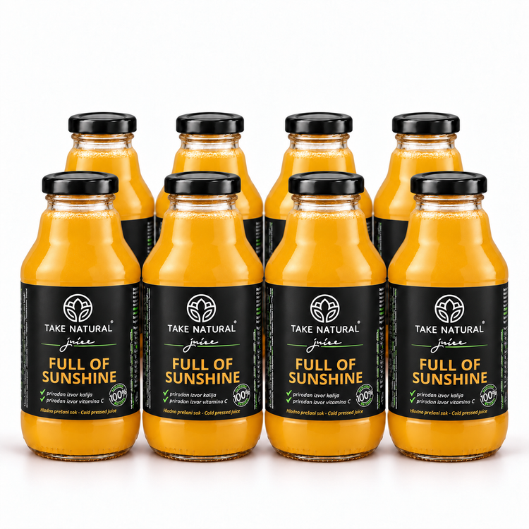 TAKE NATURAL – FULL OF SUNSHINE hladno prešani sok – paket 8 × 330 ml