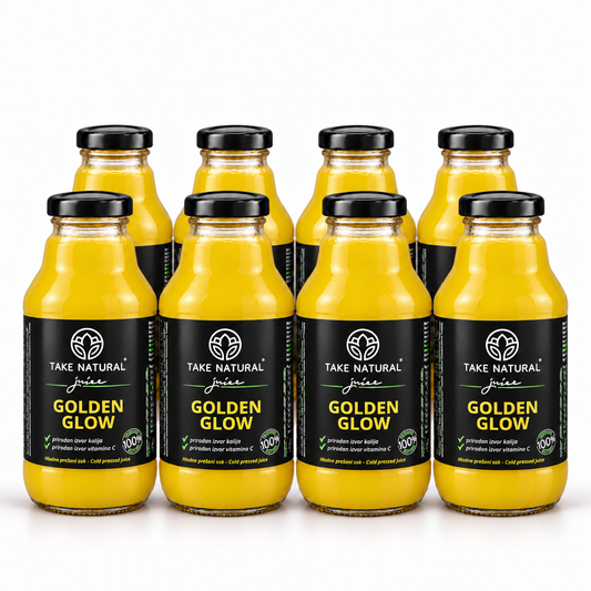 TAKE NATURAL – GOLDEN GLOW cold-pressed juice – 8 × 330 ml pack